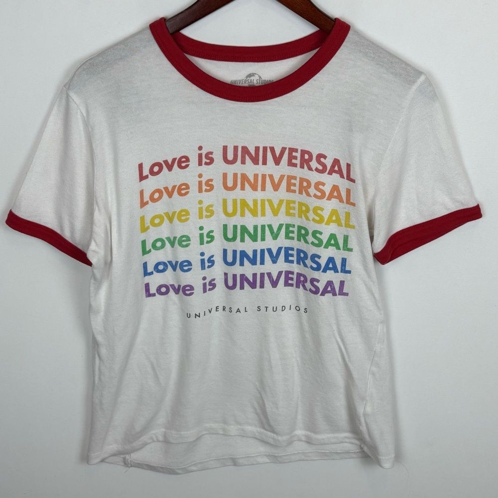Universal Studios Pride Love is Universal‎ Cropped Crewneck T-shirt